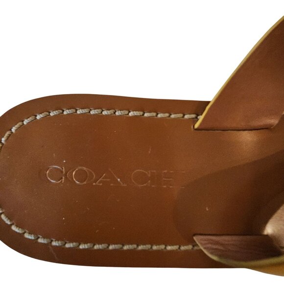 Coach Chapel Slide Sandals Mustard Yellow Womens Size 8 - Picture 3 of 7
